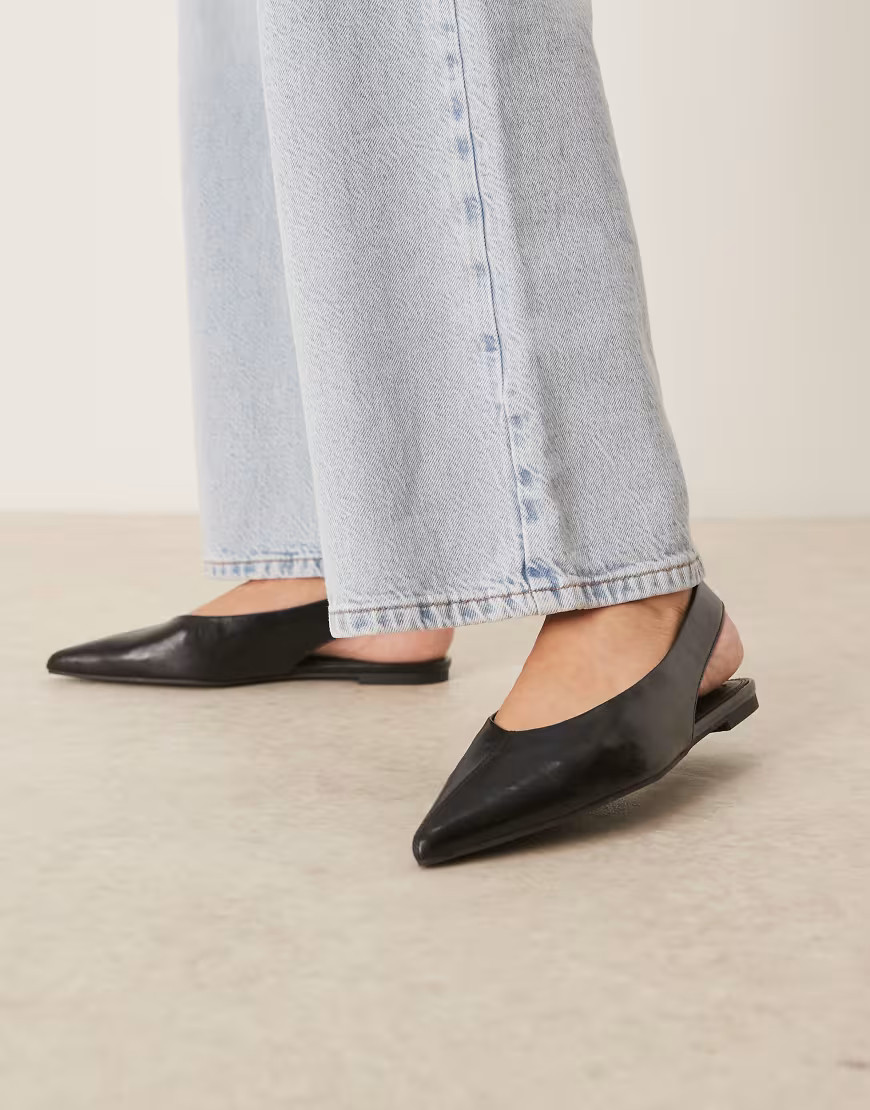 ASOS DESIGN Linford slingback ballets in black | ASOS (Global)