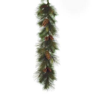 6 ft. Unlit Green Sugar Pine Artificial Christmas Garland | The Home Depot