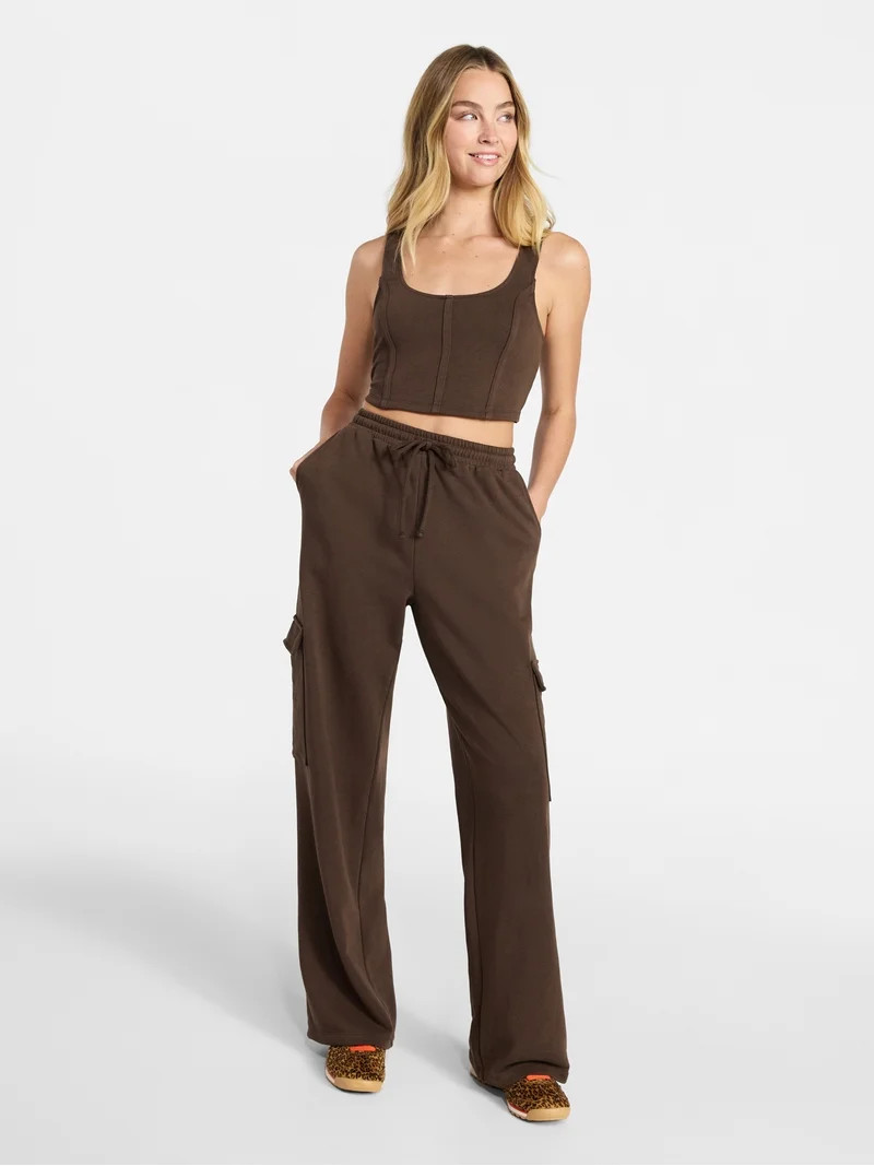 No Boundaries Bustier Tank and Cargo Pant Set, 2-Piece, Women's and Women's Plus Sizes XXS-4X | Walmart (US)