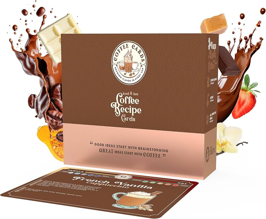 f&m. creations Coffee Cards Recipe Collection Compact & Convenient Coffee Bar Accessories, Coffee... | Amazon (US)