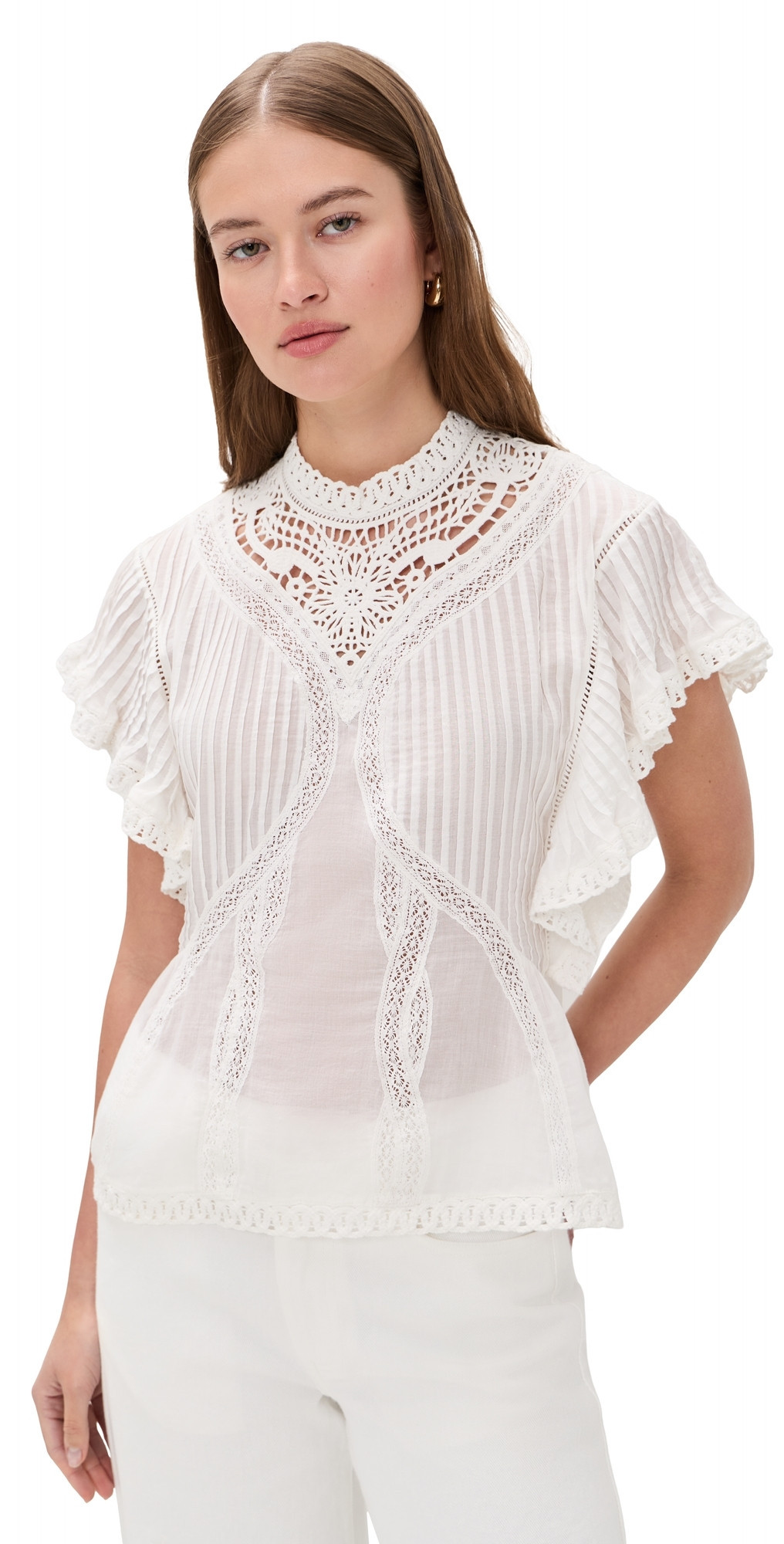 FARM Rio Off-White Blouse with Appliques Off-White L | Shopbop