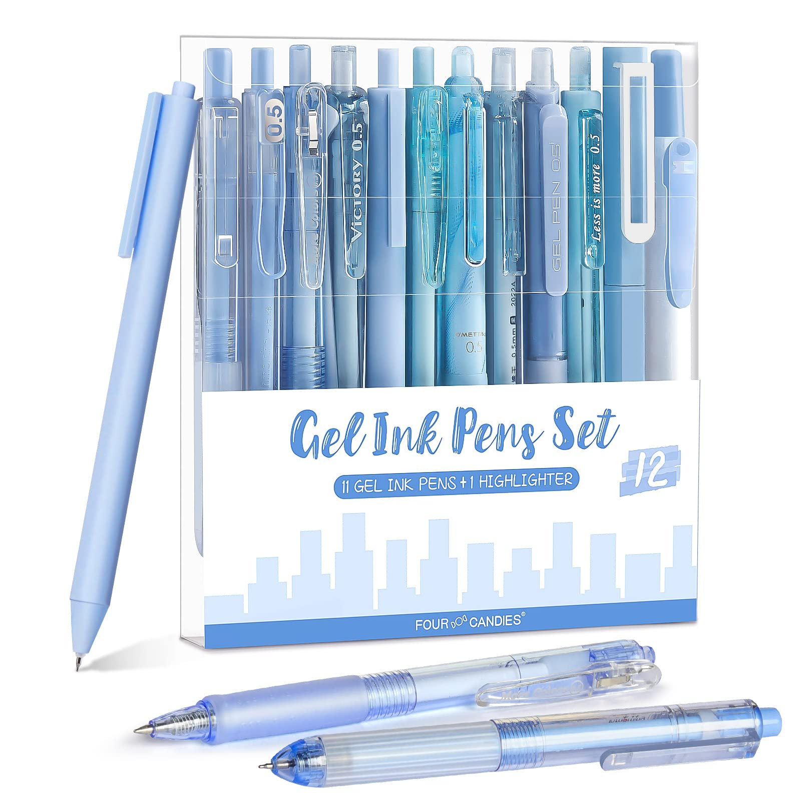 Four Candies Ocean Series Gel Pens, Black & Blue Ink Journaling Pens with 0.5 mm Fine Point, Cute... | Amazon (US)