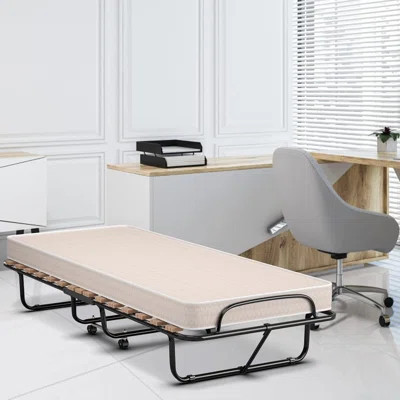 Folding Rollaway Bed With 4 Inch Mattresswith Memory Foam Mattress For Adults,75"L X 31.5"W X 15.5"H | Wayfair North America
