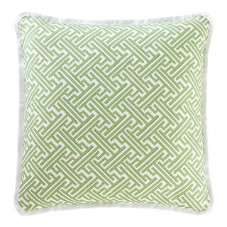 Calla Fretwork Pillow Cover with Geometric Pattern & Cotton Cornflower 12" x 20", Cornflower 20" ... | Ballard Designs, Inc.