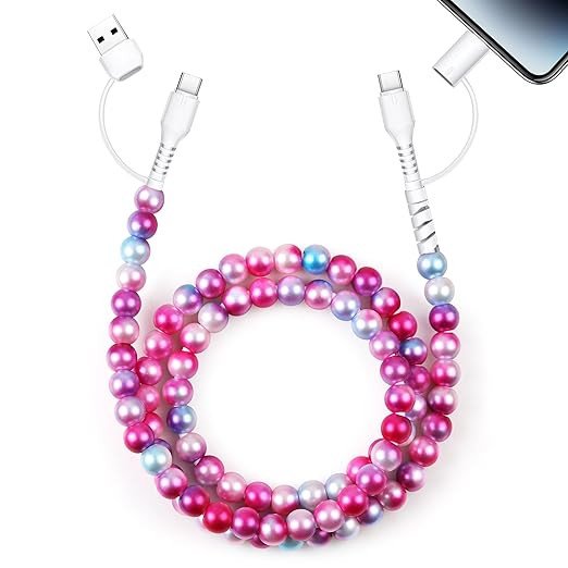 Aolcev USB C Cable 4 in 1 Multi Beaded for iPhone Charger Cord MFi Certified 3.3FT Fast Charging ... | Amazon (US)