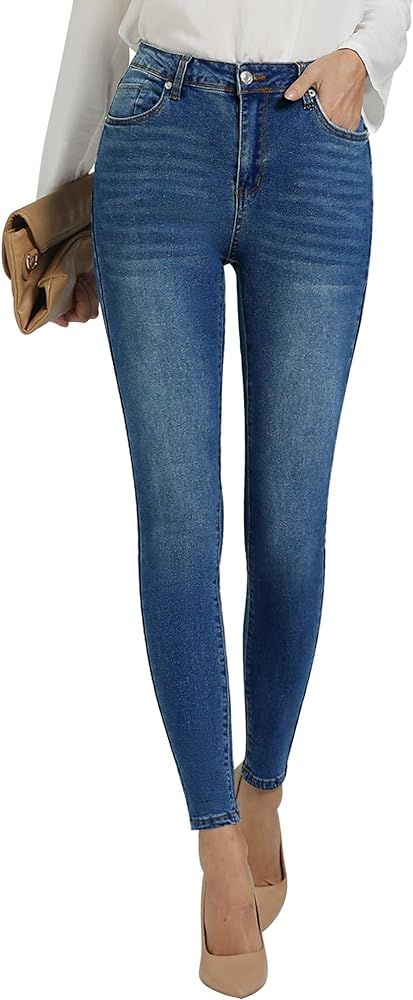 GRAPENT Skinny Jeans for Women High Waist Stretchy Classic High Rise Slimming Jeggings Denim Trou... | Amazon (US)