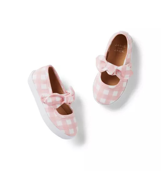 Gingham Bow Sneaker | Janie and Jack