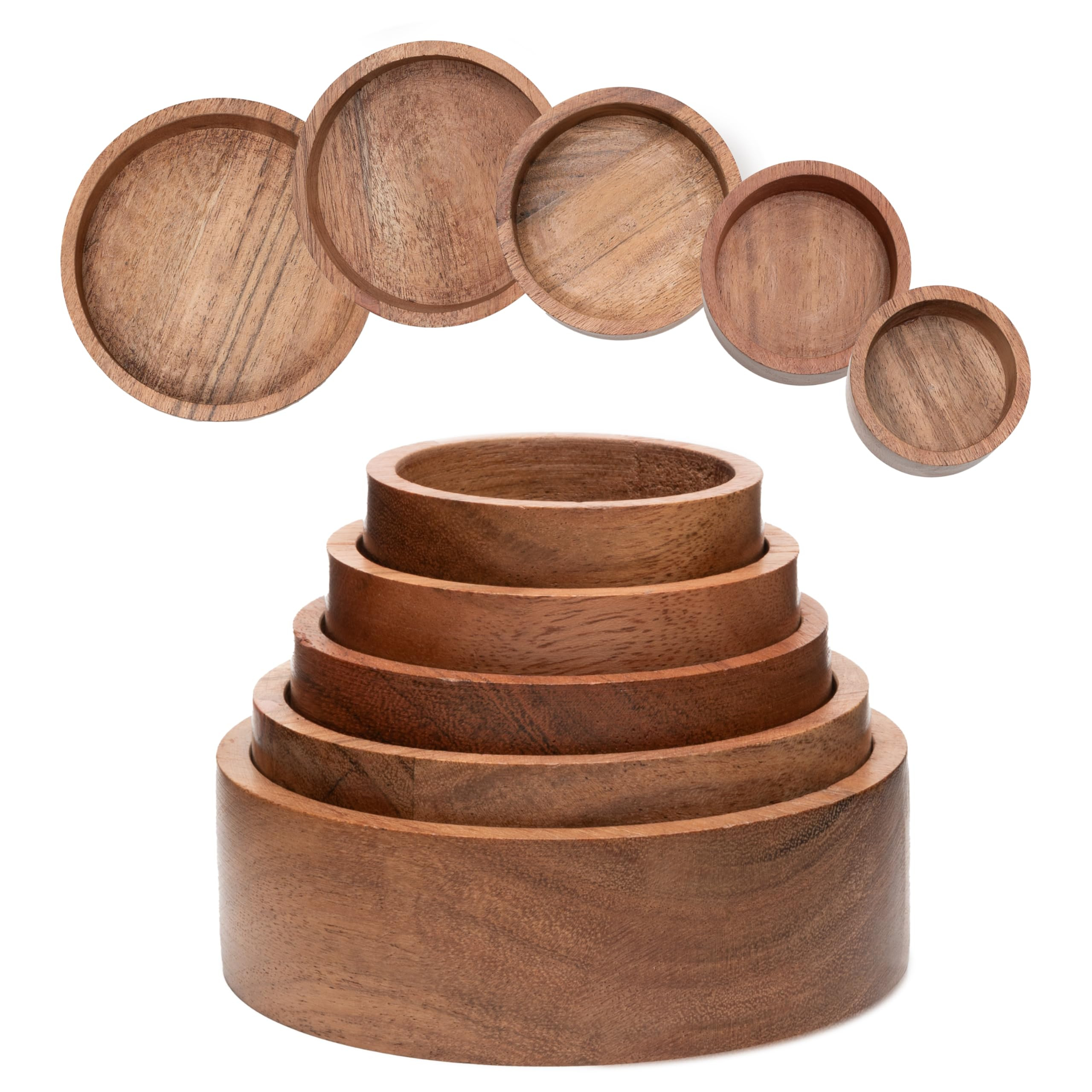 Cuencos apilables de madera - Juguete de anidación Montessori para juego sensorial y habilidades... | Amazon (US)