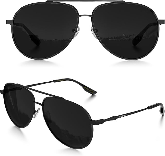 LUENX Aviator Sunglasses for Women Polarized Mirror with Case - UV 400 Protection 60MM | Amazon (US)