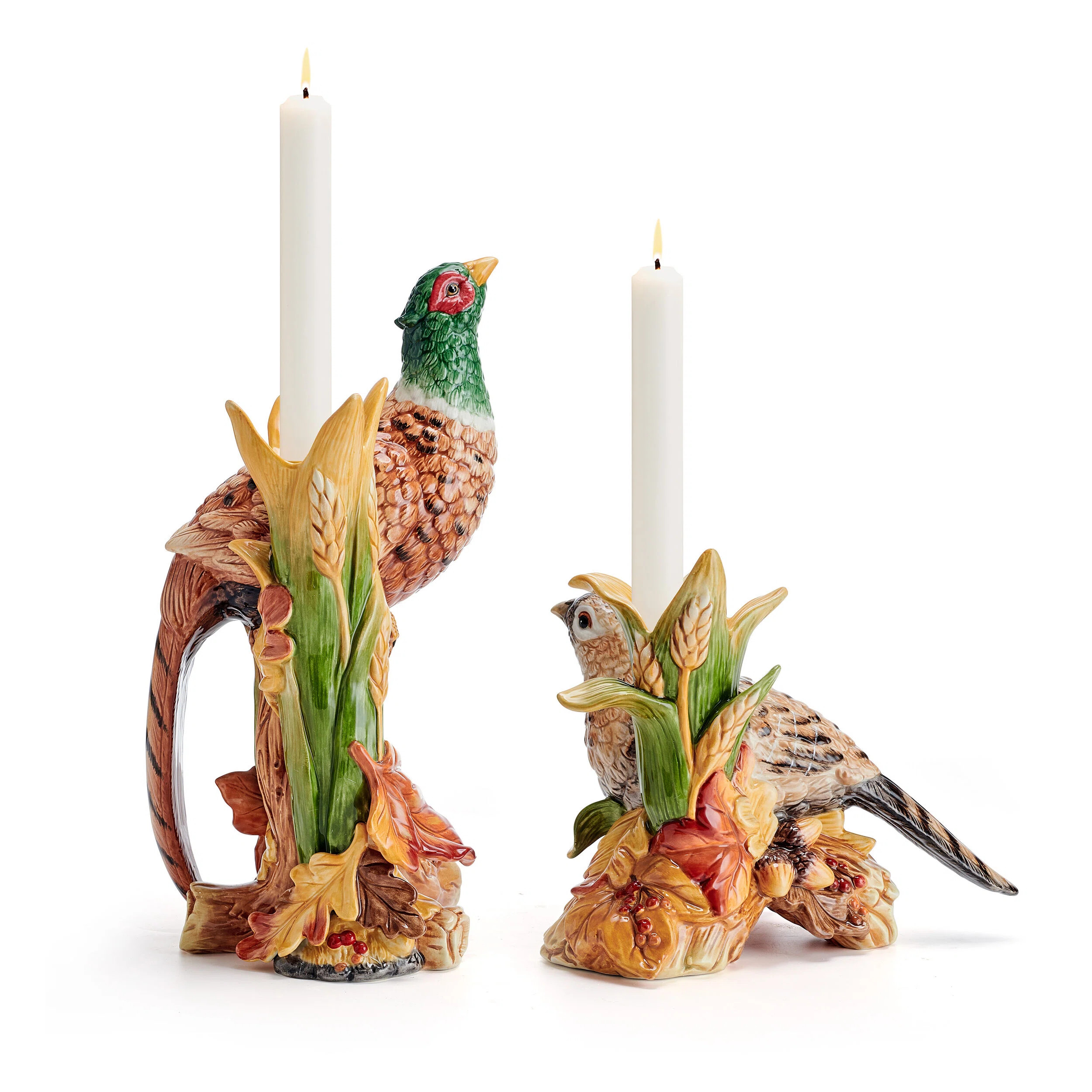 Fitz and Floyd Fall Harvest Pheasant Candleholder Pair | Wayfair North America