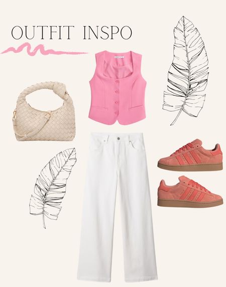 Spring Outfit Inspo 🌸

White jeans, pink vest, spring style, summer style, casual outfits, concert outfit, brunch outfit. 

#LTKstyletip #LTKSpringSale #LTKSeasonal