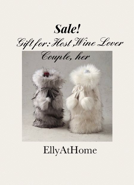 Holiday, Christmas sales on fun faux fur wine bags. Perfect gift for host, wine lover, couple, new home, her. Frontgate sales. Also shop wine glasses. 

#LTKHoliday #LTKsalealert #LTKGiftGuide