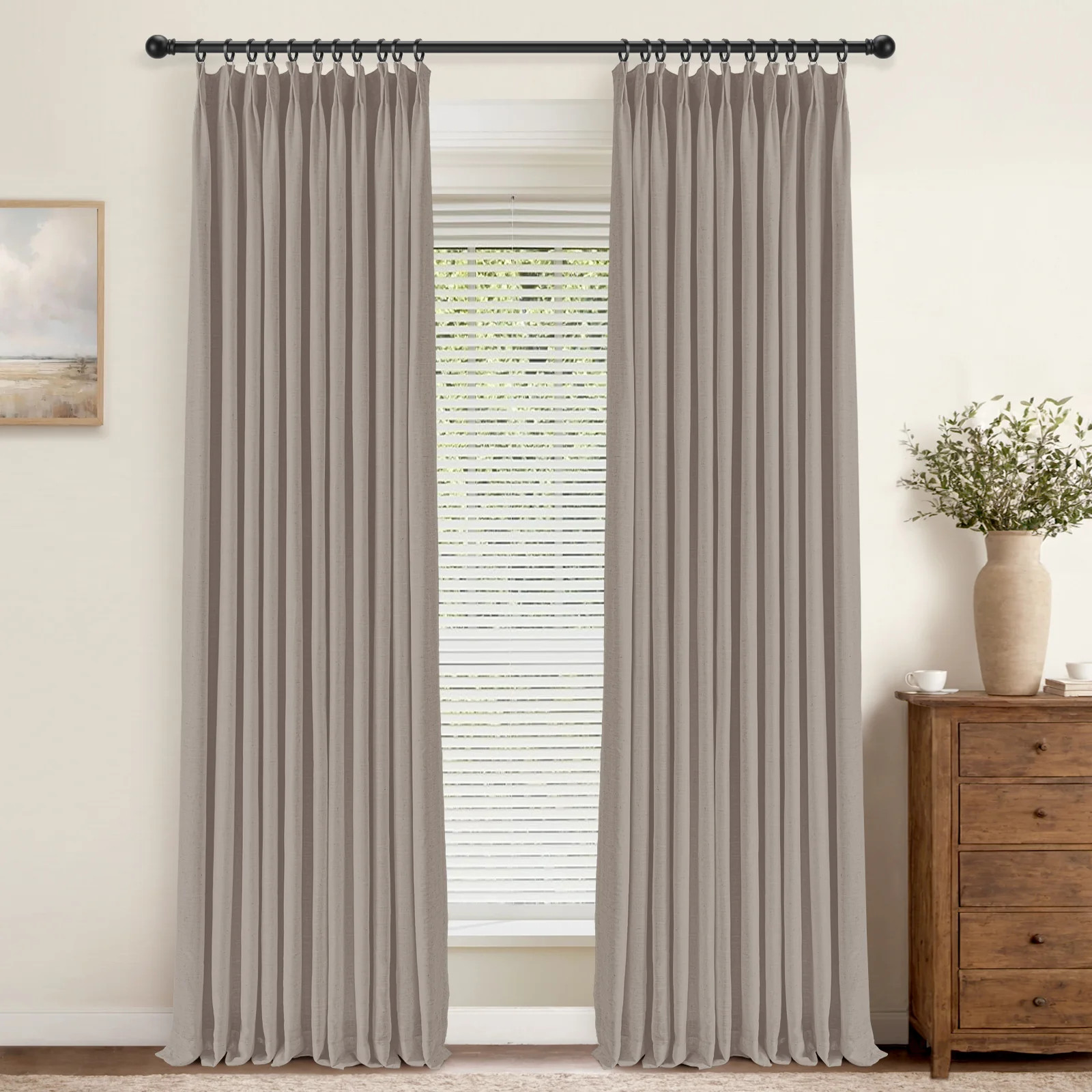 Luxe Linen Sheer Curtains Drape Pleated | Homerilla
