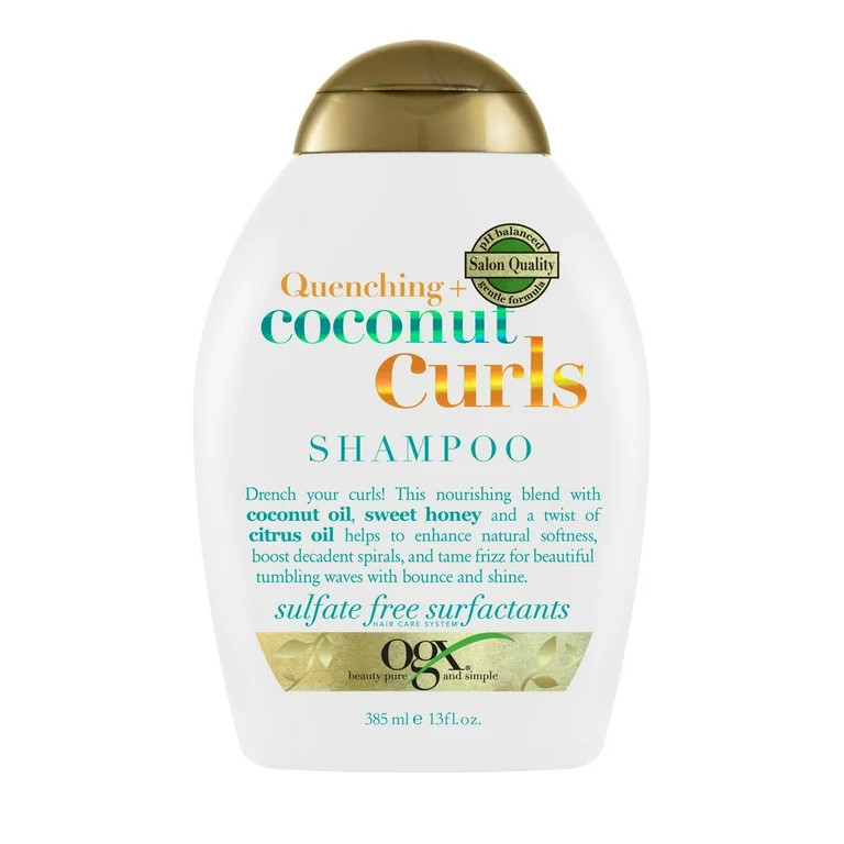 OGX Quenching + Coconut Curls Moisturizing Daily Shampoo with Honey, 13 fl oz | Walmart (US)