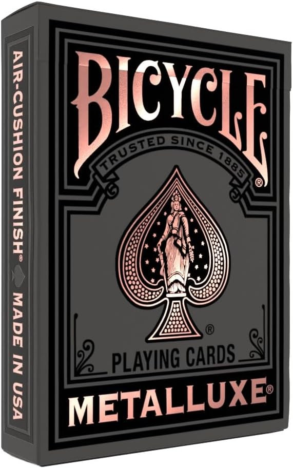 Bicycle Black and Rose Gold Metalluxe Playing Cards – Premium Foil Metalluxe Deck– Classic Po... | Amazon (US)