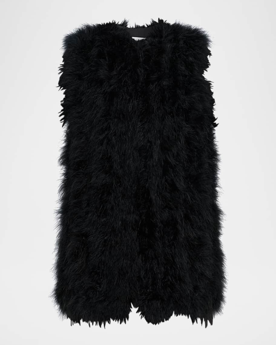 Yves Salomon Cropped Feather Gilet | Neiman Marcus