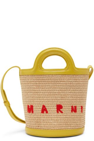 Marni - Yellow & Beige Mini Tropicalia Bucket Bag | SSENSE