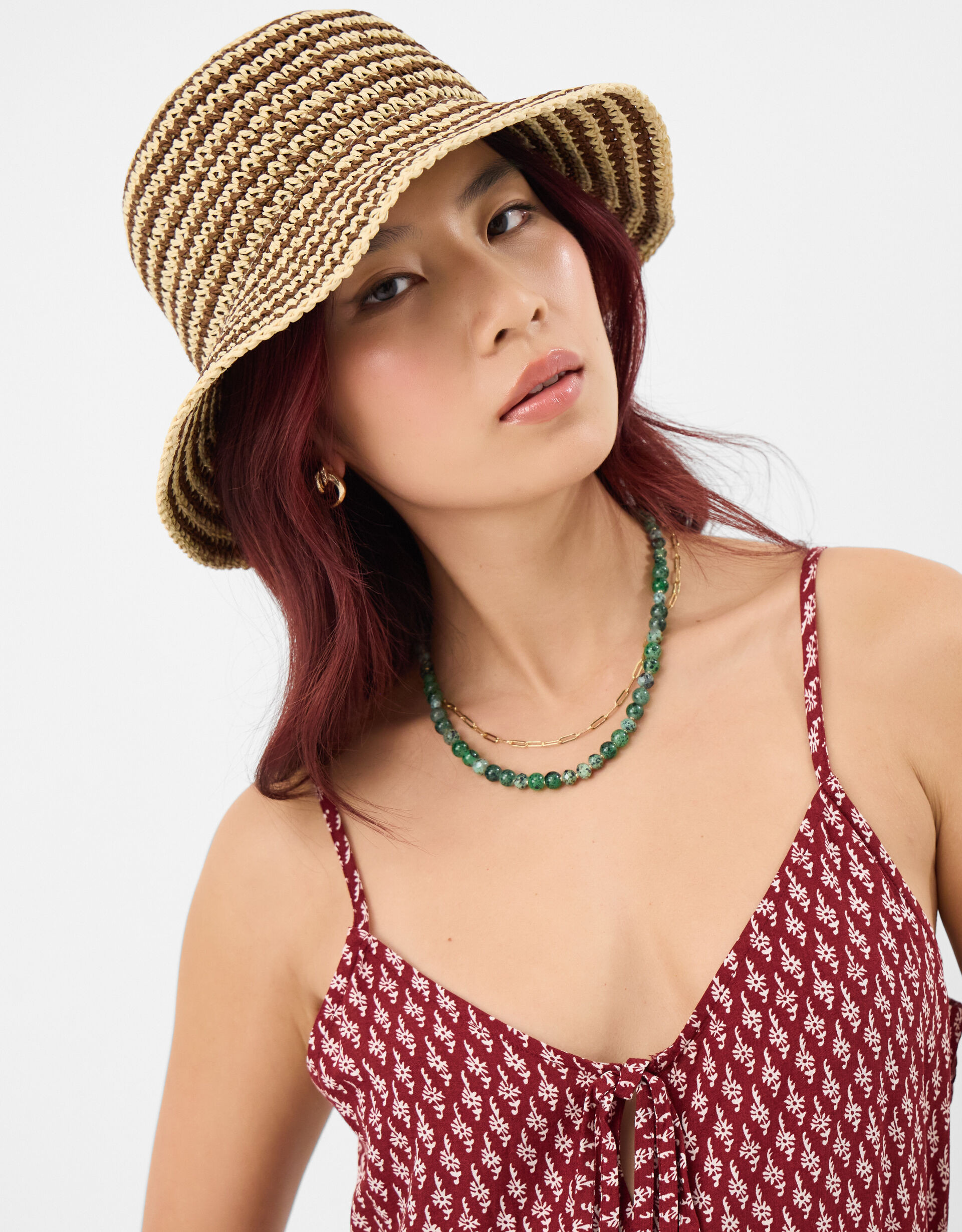 Stripe Raffia Bucket Hat | Accessorize (Global)
