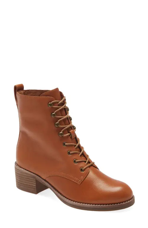 Madewell The Patti Lace-Up Boot in English Saddle at Nordstrom, Size 9.5 | Nordstrom