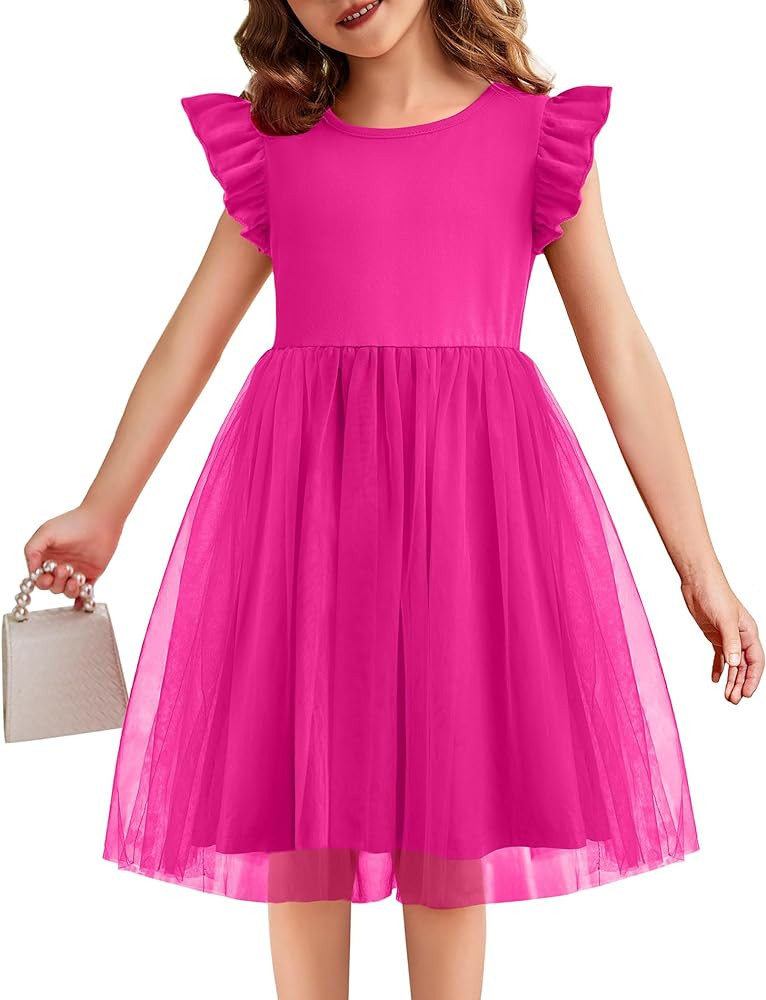 Flypigs Toddler Tutu Dress Girls Ruffle Tulle Dresses Cute Summer Party Princess Sundress for 2-7... | Amazon (US)