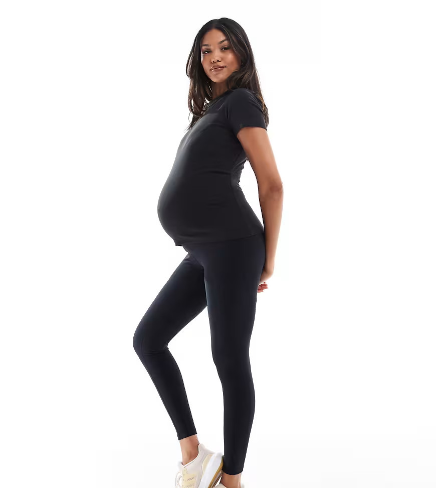 4505 Icon Maternity soft touch yoga leggings in black | ASOS (Global)