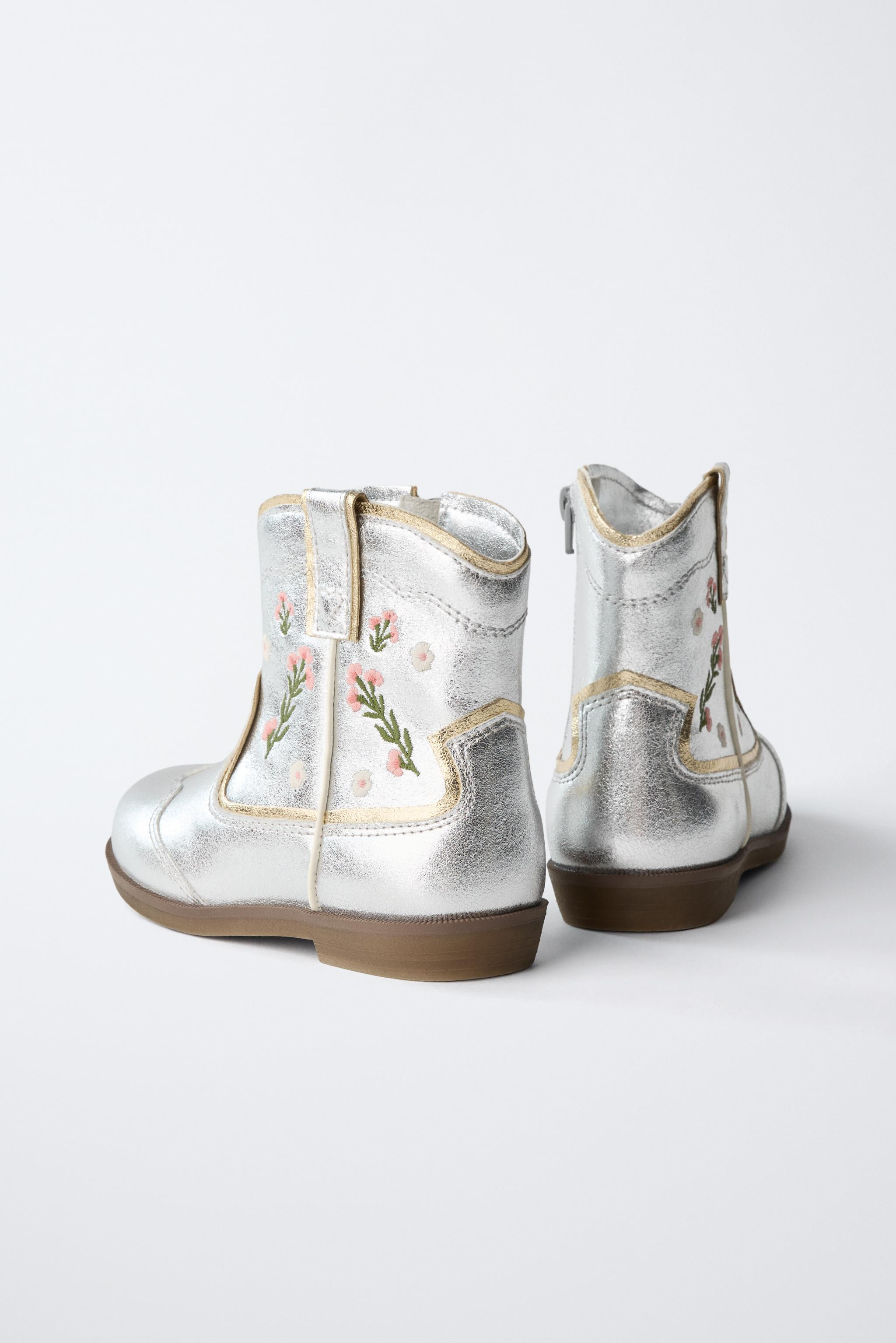 METALLIC EMBROIDERED BOOTS | Zara UK