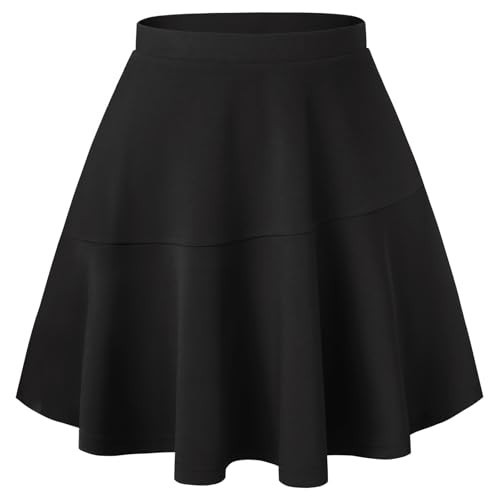 Kate Kasin 2025 Black Fall Mini Skirt for Women, Pleated Flowy Short Skirts, High Waisted Flared Skater Skirt L | Amazon (US)