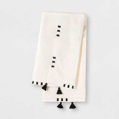 Embroidered Hem Towel Black/Cream - Opalhouse™ | Target