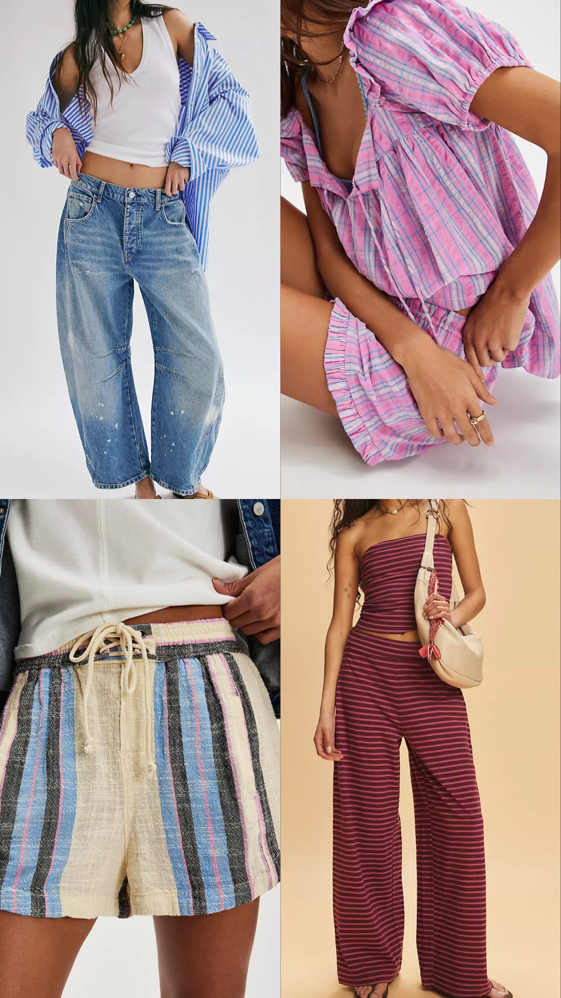 My free people wishlist <3

Jeans- we the free good luck mid-rise barrel jeans color: 100 years
Shorts- kalli board shorts cotton relaxed fit color: sand combo
Purple set- Maggy Mae yarn dye set color: pink combo azula plaid
Striped set- Sailor tube set color: cactus combo

#LTKWatchNow #LTKSeasonal #LTKStyleTip