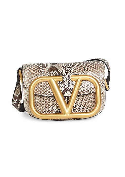 Valentino Women's Valentino Garavani Small Supervee Python Saddle Bag - Grey Black | Saks Fifth Avenue