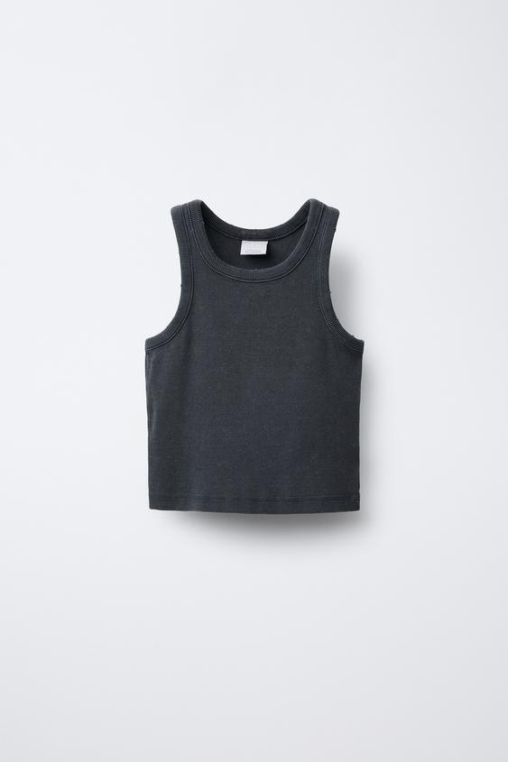 WASHED EFFECT RIBBED T-SHIRT | Zara US