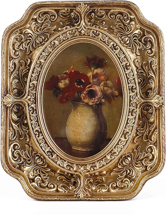 Small Vintage Picture Frames 2.5x3.5 Antique Mini Oval Picture Frames with Glass Front Ornate Vic... | Amazon (US)