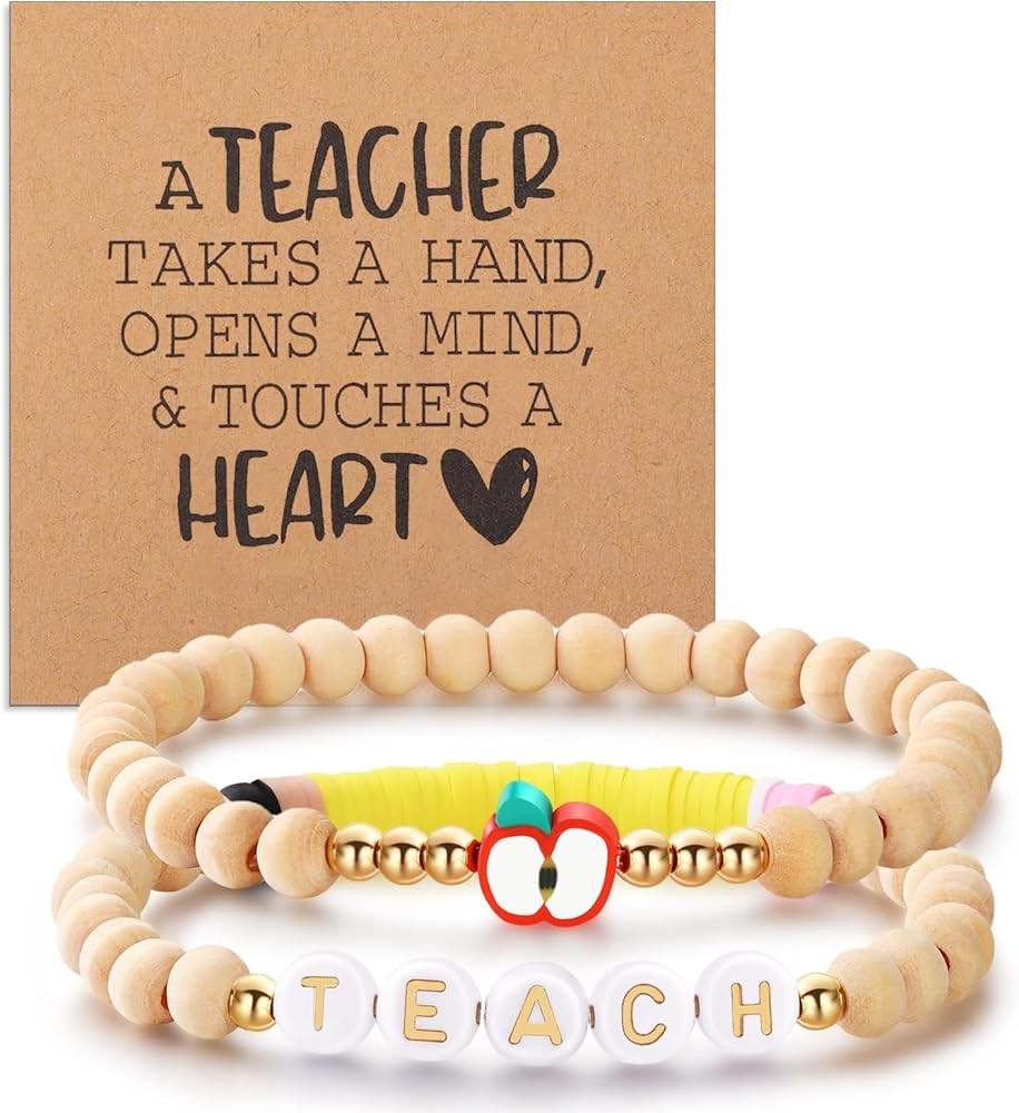 Korotho Teacher Gifts for Women, Pencil Teacher Appreciation Bracelets Thank You Gift End of The ... | Amazon (US)