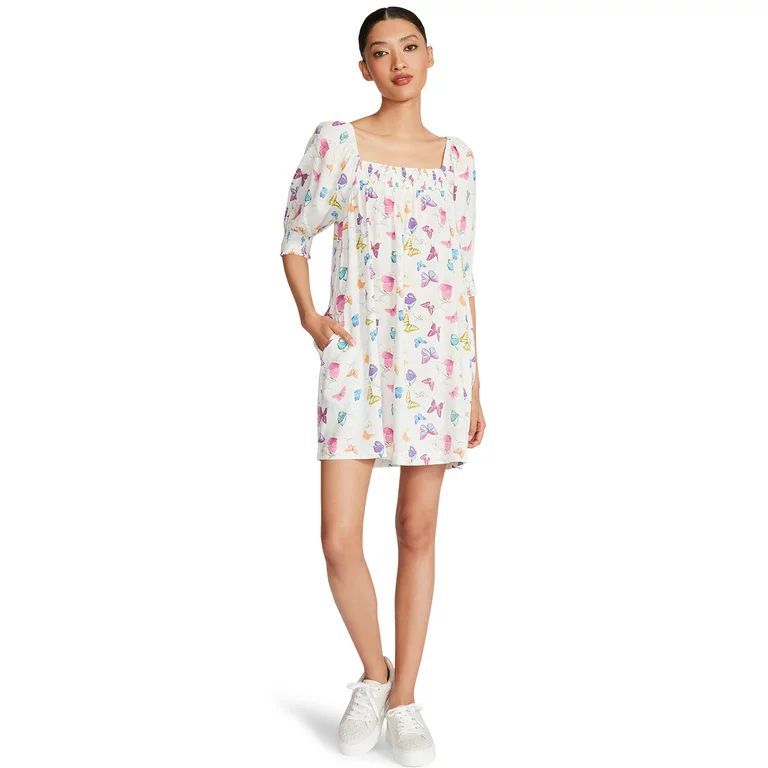 Luv Betsey by Betsey Johnson Women's Smocked Mini Dress | Walmart (US)