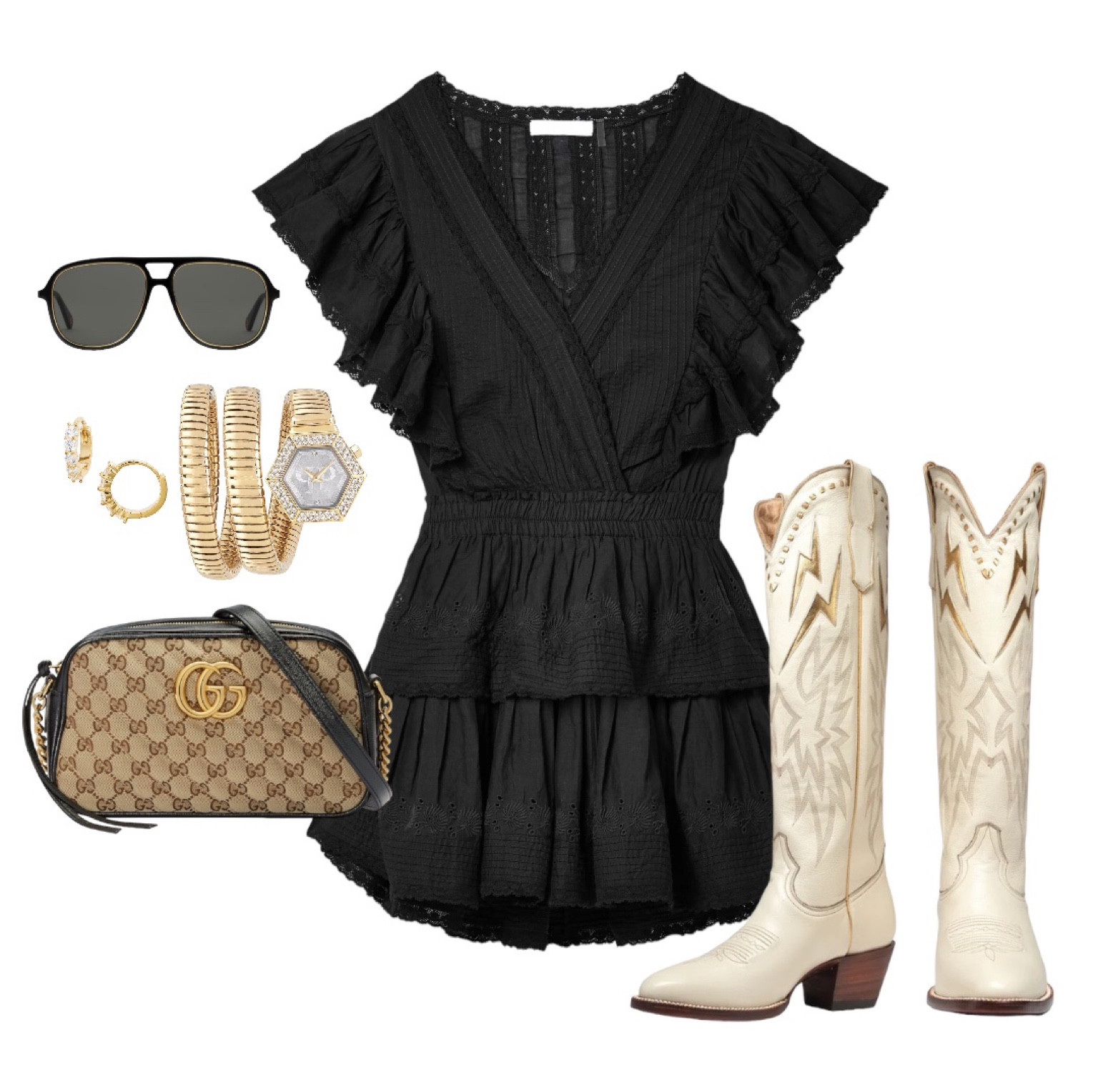 football season is around the corner - college gameday !!! 🏈🏟️🤗

#LaborDaySales



black dress, tailgate outfit, tcu football, ut football outfit, gameday ootd, black gameday outfit, tailgate dress, back to college, tcu frogs, lsu football outfit, cowboy boots, cream cowboy boots, morgan wallen concert, country music concert, gold watch, gold diamond hoops, city boots, amazon watch, amazon fashion, football game outfit, black and white outfit 

#LTKU #LTKtravel #LTKsalealert #LTKstyletip