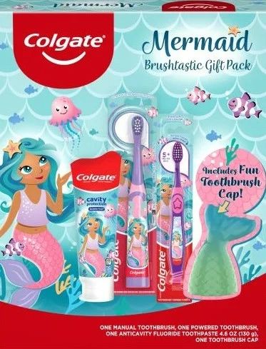 Colgate Mermaid Gift Set, 1 Powered Toothbrush, 1 Manual Toothbrush, and Toothpaste | Walmart (US)