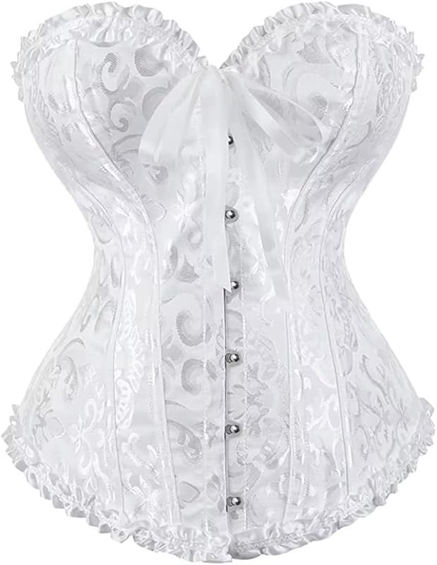 Jutrisujo Women's Sexy Corset Top, Black, Brocade, Vintage, Burlesque, Gothic | Amazon (DE)