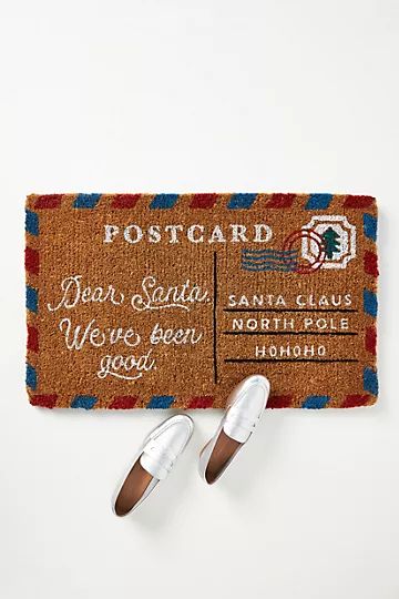 Dear Santa Postcard Doormat | Anthropologie (US)