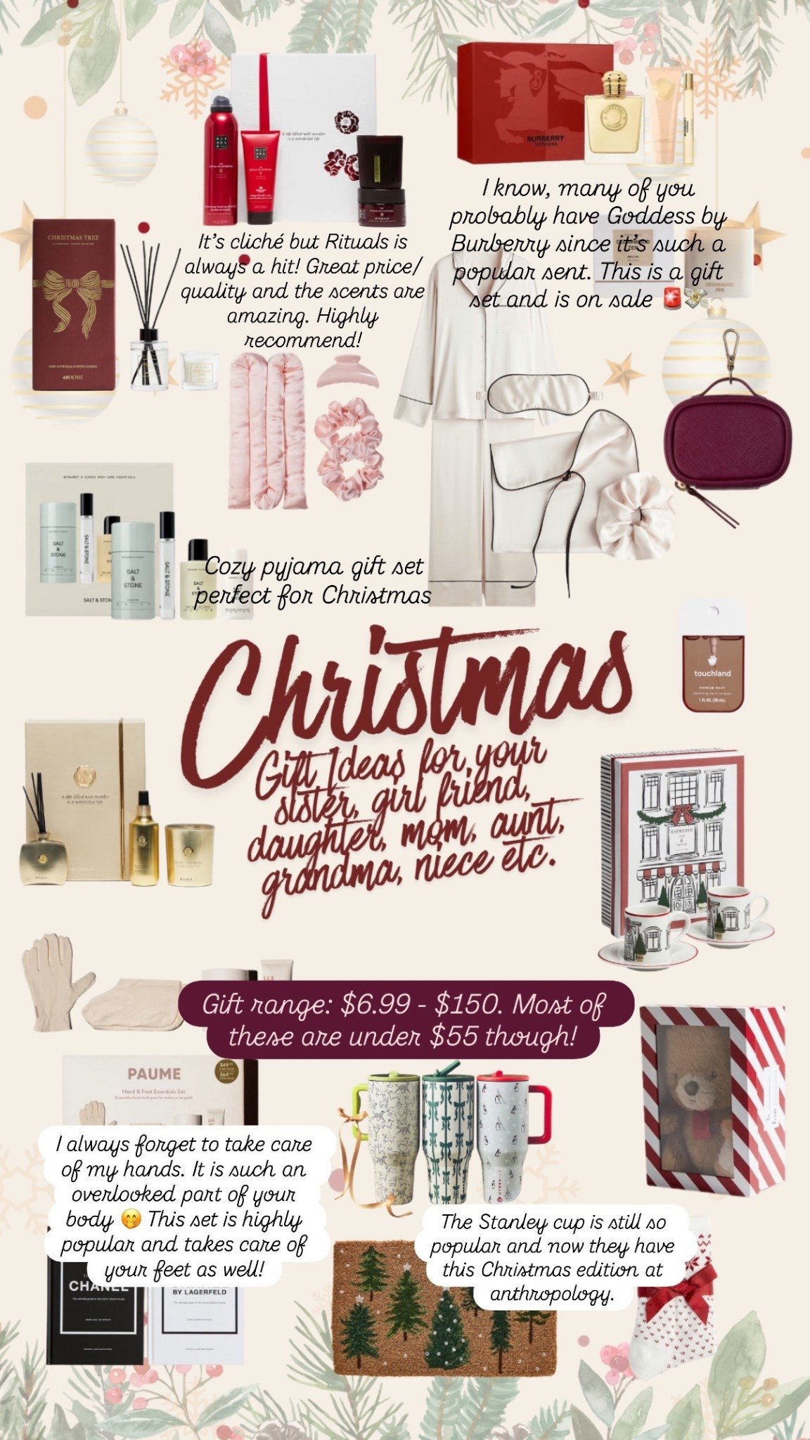 My ultimate 🎄 Christmas gift guide is here and it’s packed with cosy pajamas, luxe beauty sets, chic home decor, cute mugs, festive candles, silk scrunchies, a dreamy robe, hand care treats, the sweetest teddy bear gift and so many little luxuries that make perfect presents for your sister, bestie, mom, daughter, aunt or anyone you love ✨🎁🎅🏼💫

Like this post to save it to your favourite folder and come back later to shop.

cosy pajamas, silk scrunchies, Christmas gifts, holiday gift ideas, beauty gift set, festive candles, home decor, luxury skincare, Christmas mugs, robe and slippers, stocking stuffers, pamper set, holiday self care, perfume gift set, pyjama set, hostess gifts, winter mornings, Christmas home, thoughtful gifts, wellness set

#LTKHoliday #LTKSeasonal #LTKGiftGuide