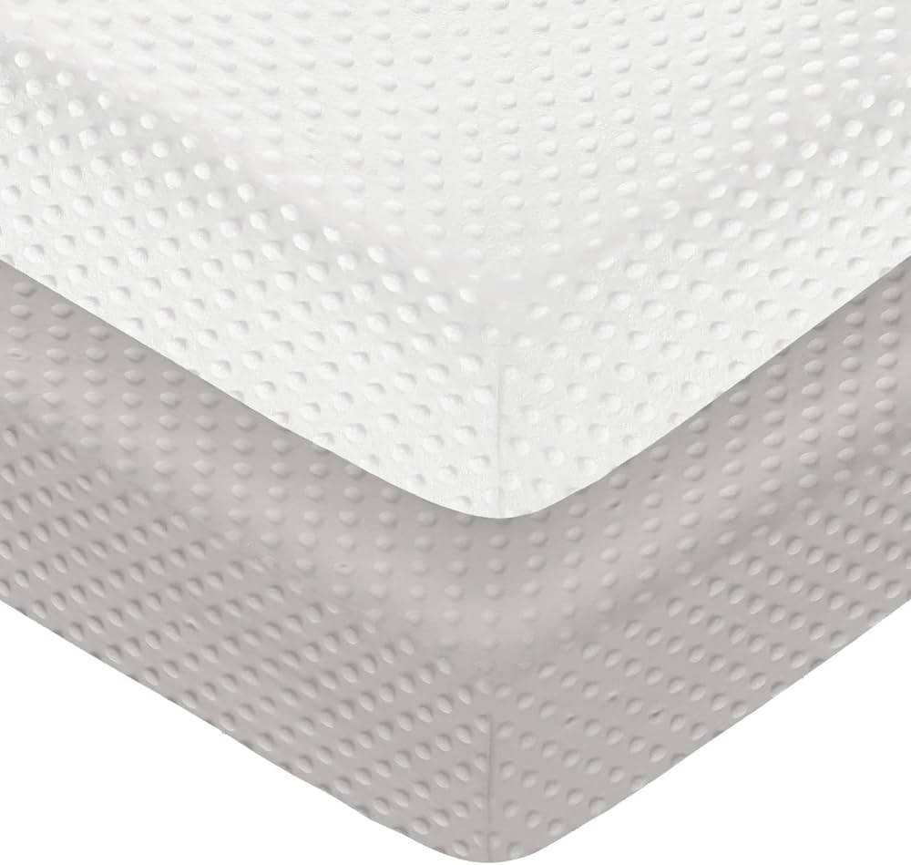 POSENPRO 2 Pack Microfiber Fitted Minky Crib Sheets for Baby Boys Girls, Solid Color Toddler Bed ... | Amazon (US)
