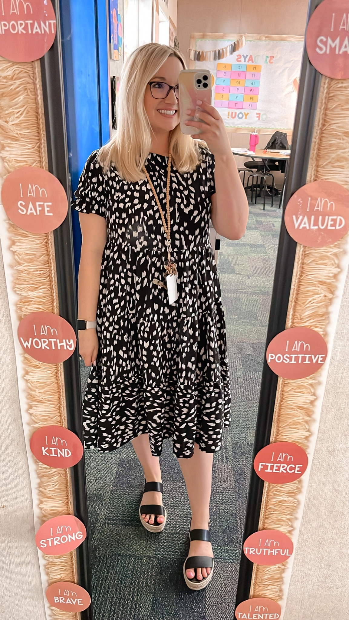 Wearing a medium in the Shein dress💖