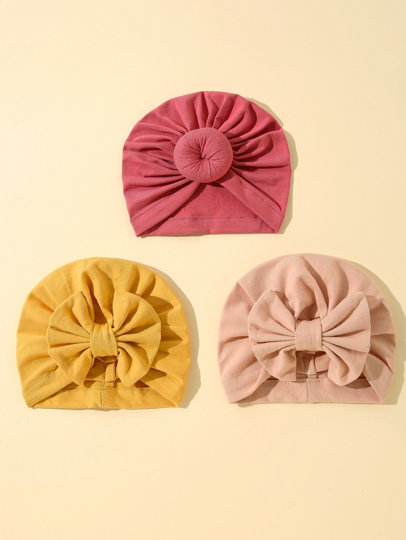 3pcs Baby Bow Decor Hat | SHEIN