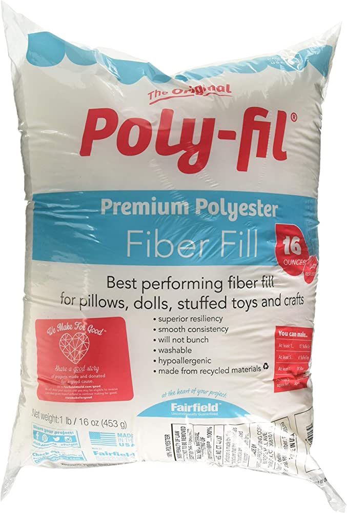 Fairfield PF16B Poly-Fil Premium Polyester Fiber, 16 Oz, White, 16 Ounce | Amazon (US)