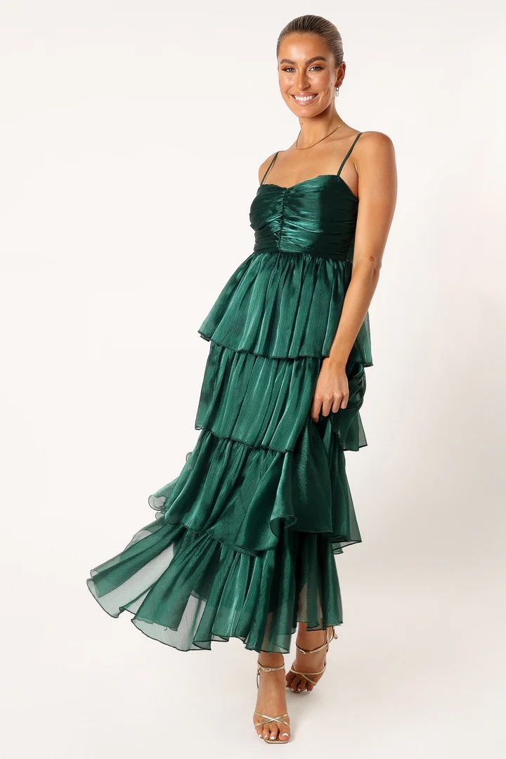 Jace Tiered Maxi Dress - Shimmer Emerald | Petal & Pup (US)