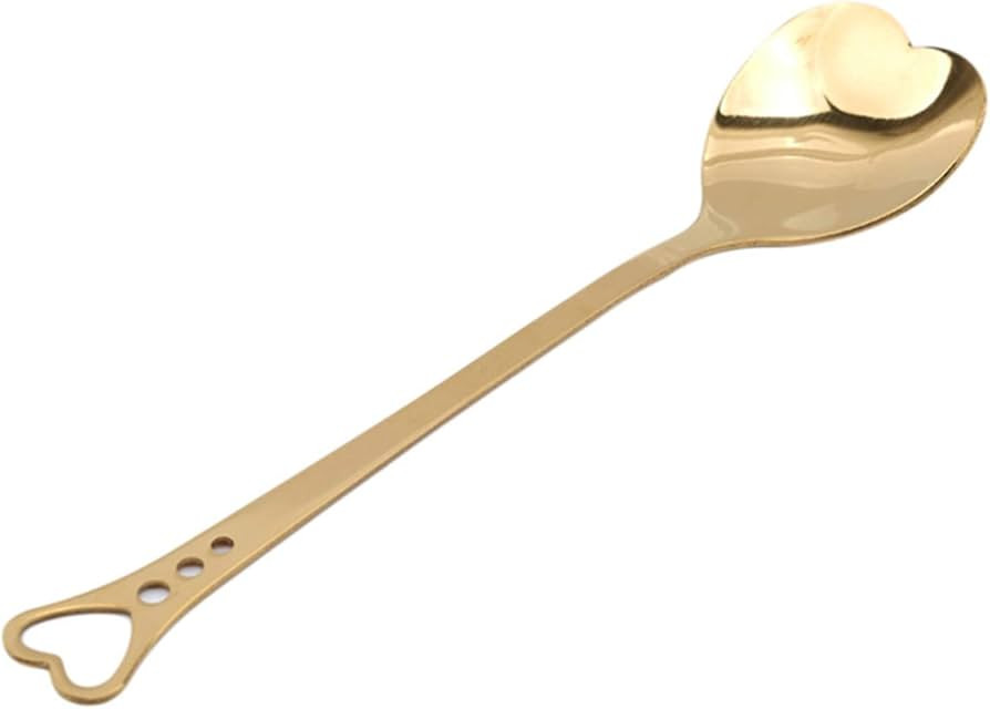 Stainless Steel Heart Shaped Spoon Coffee Spoons Dessert Spoons for Ice Cream Milk, Tools for Kic... | Amazon (US)