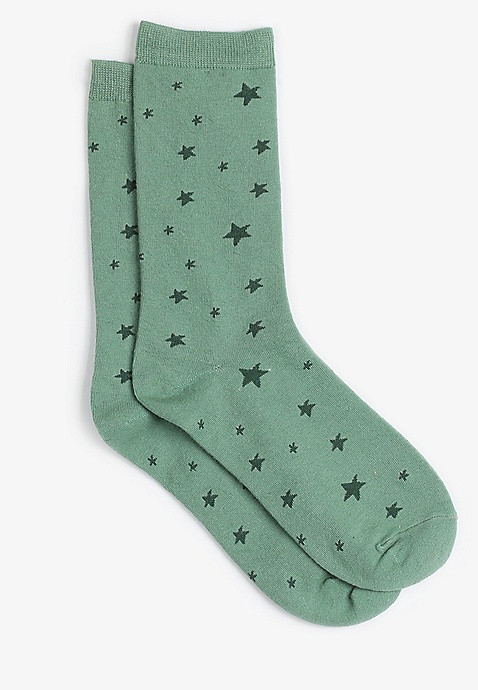 Green Stars Crew Socks | Maurices