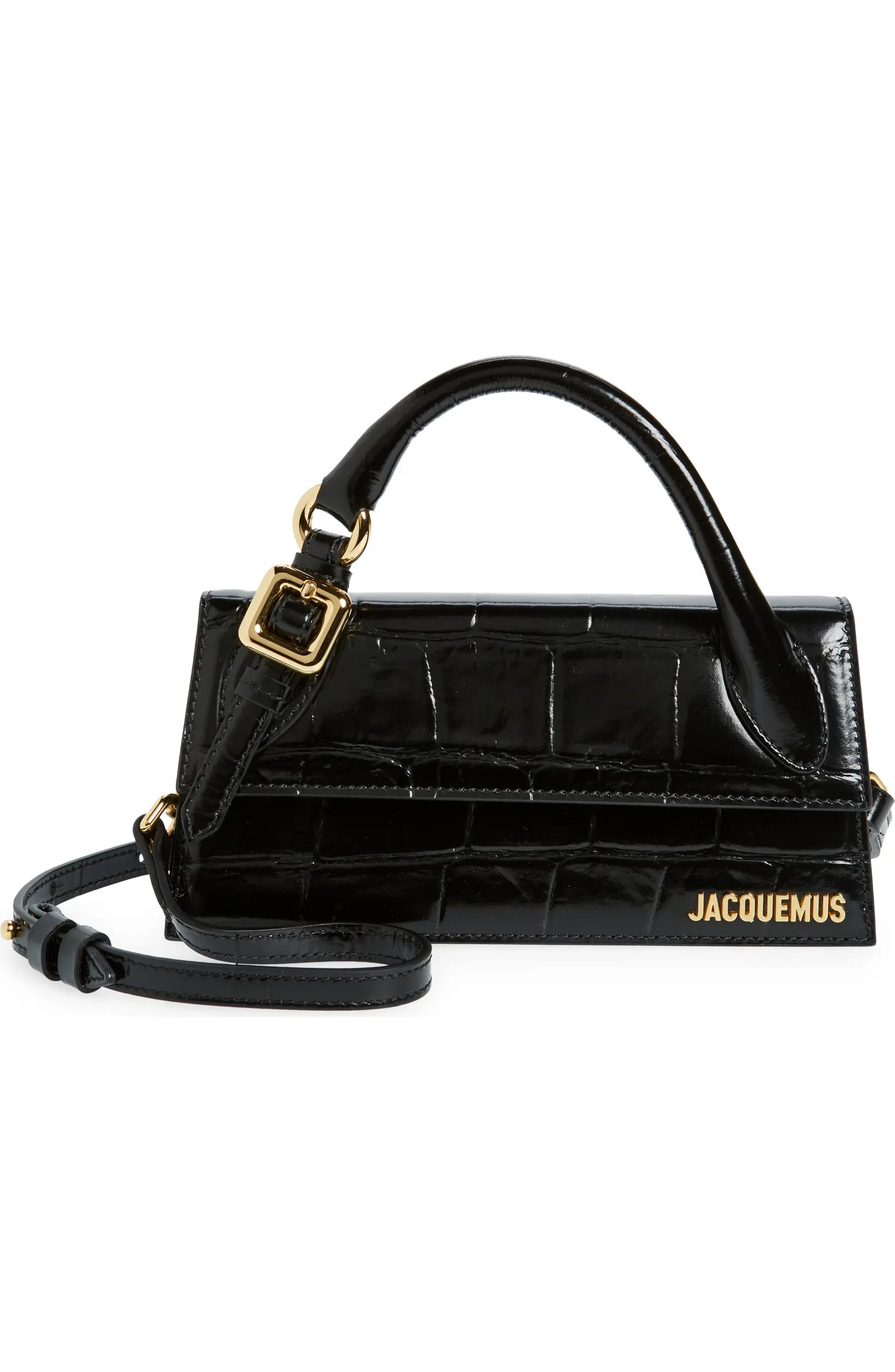 Jacquemus Le Chiquito Long Croc Embossed Leather Convertible Bag | Nordstrom | Nordstrom