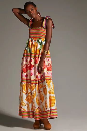 Farm Rio Printed Tiered Maxi Dress | Anthropologie (US)