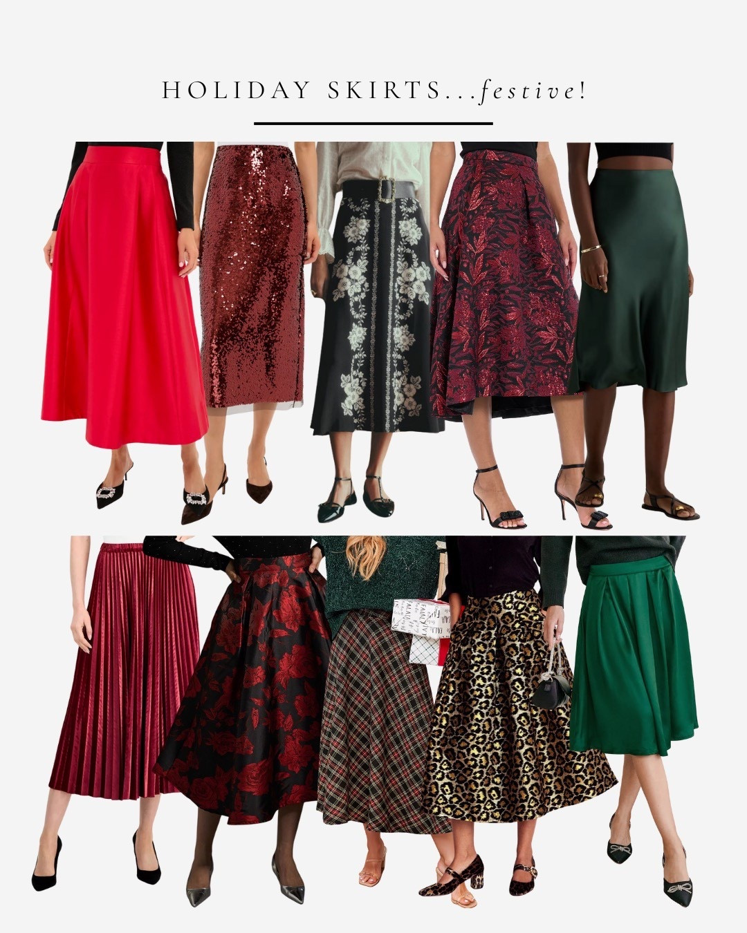 My favorite holiday style of skirt is a midi length and a full style, I love all of these!

#LTKHoliday #LTKFindsUnder100 #LTKSeasonal