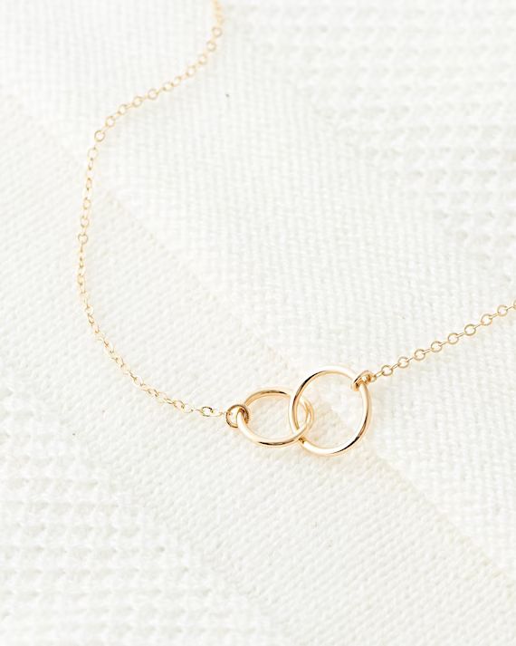 Linked Circle Necklace Best Friend Necklace Minimal Gold | Etsy | Etsy (US)